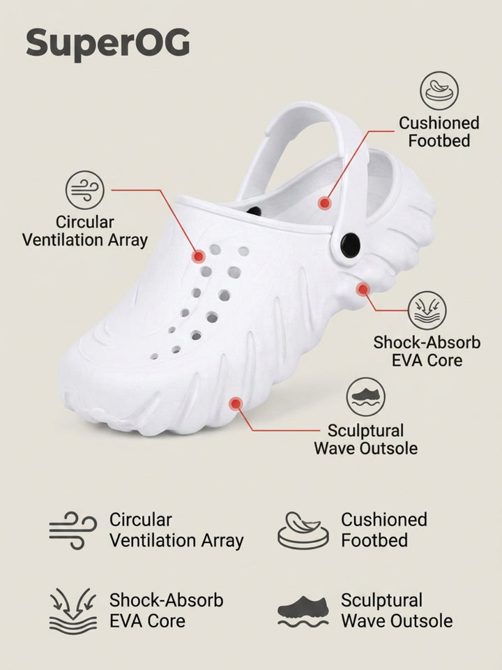 Superog Titan- Men's Clogs-White