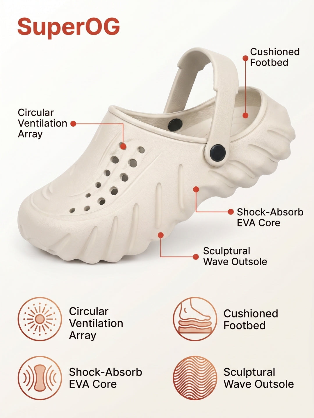 Superog Titan- Men's Clogs-Classic Beige
