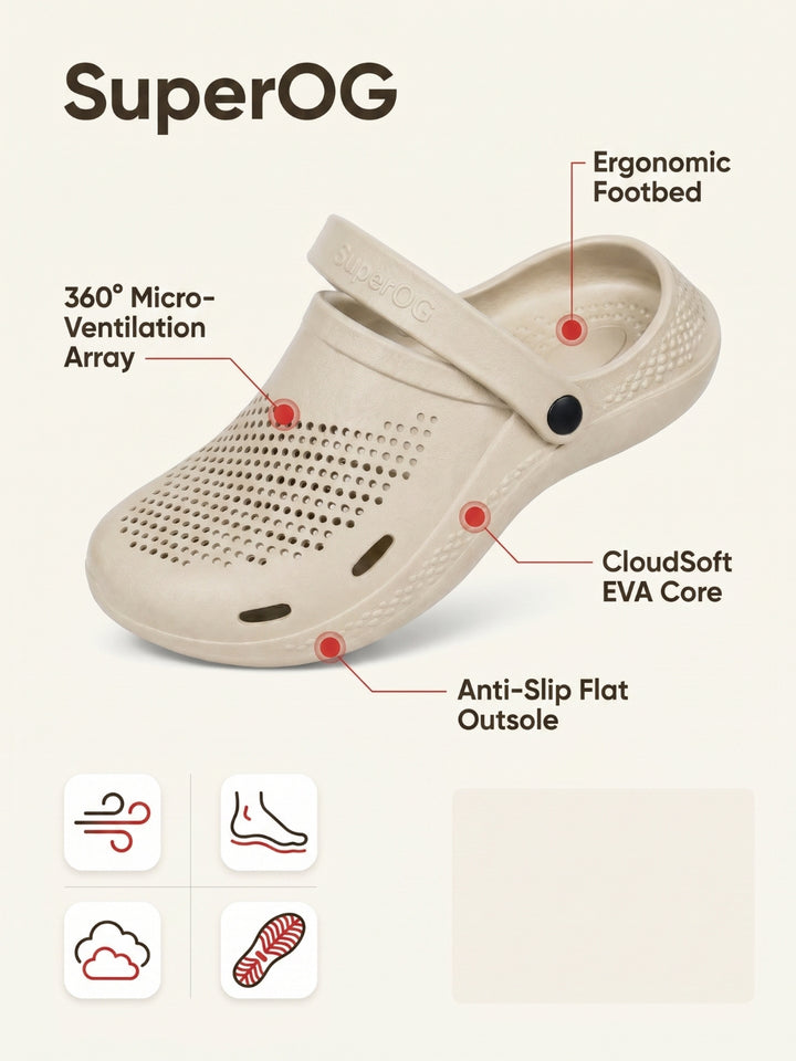 Superog Aero- Men's Clogs-Beige