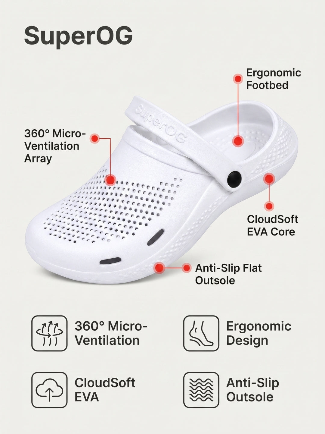 Superog Aero- Men's Clogs-White