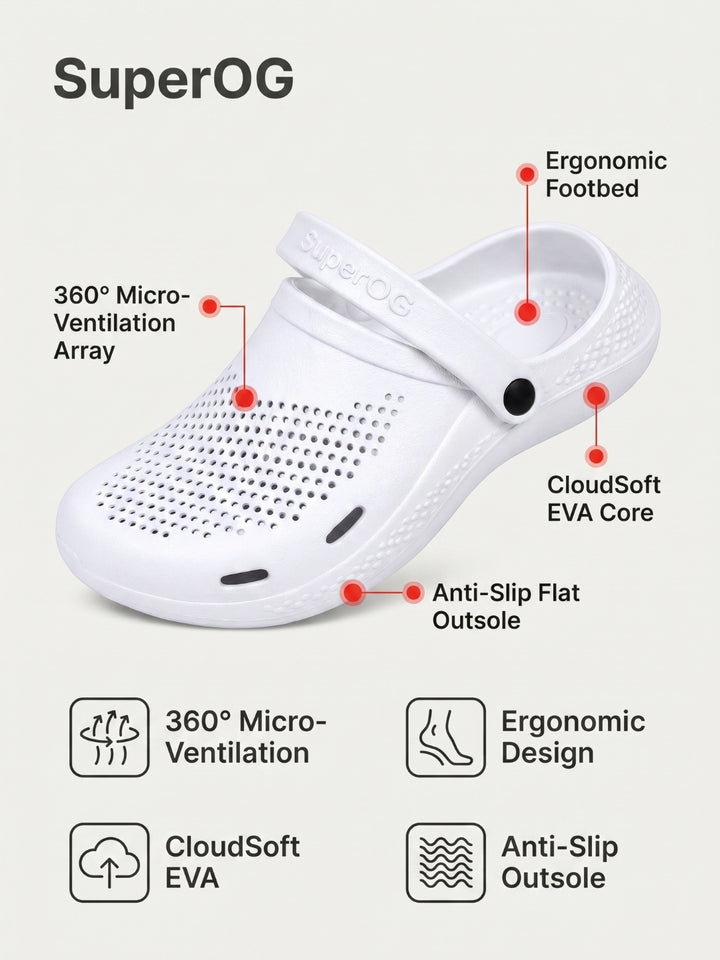 Superog Aero- Men's Clogs-White