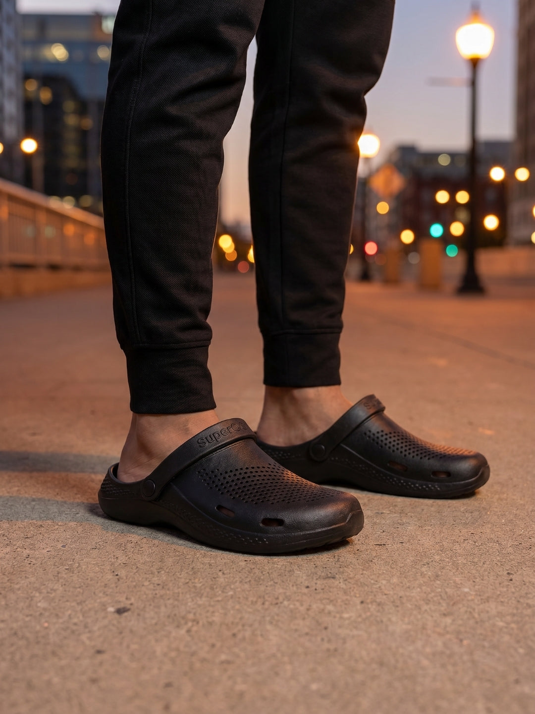 Superog Aero- Men's Clogs-Midnight Black