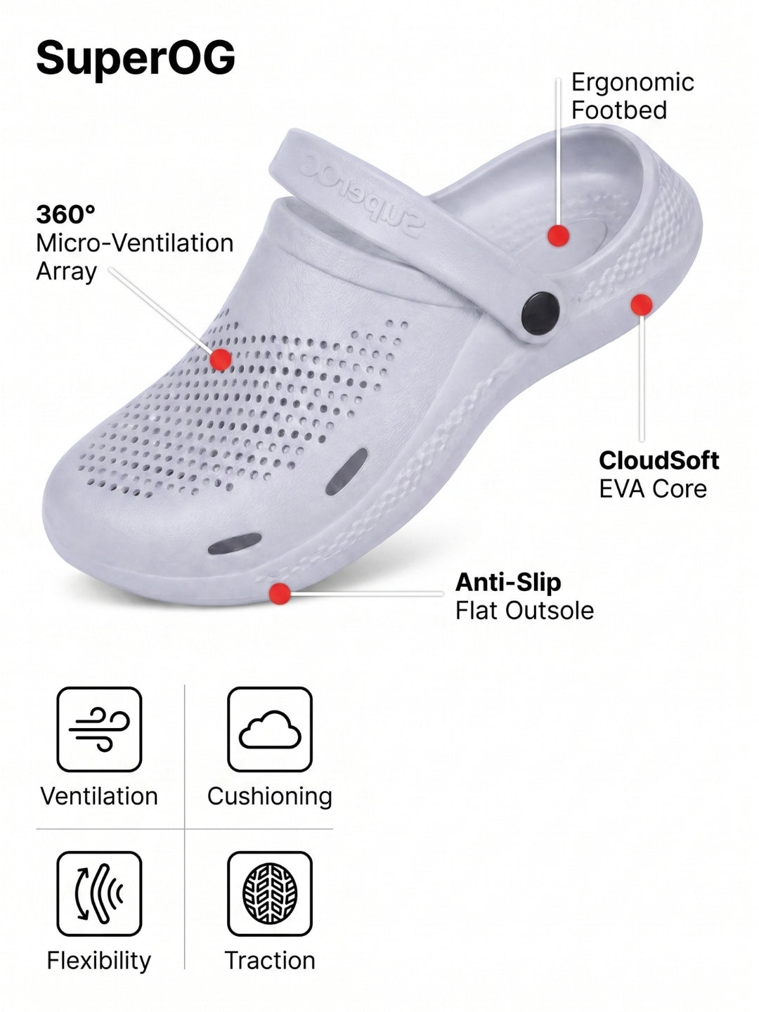 Superog Aero- Men's Clogs-Cool grey
