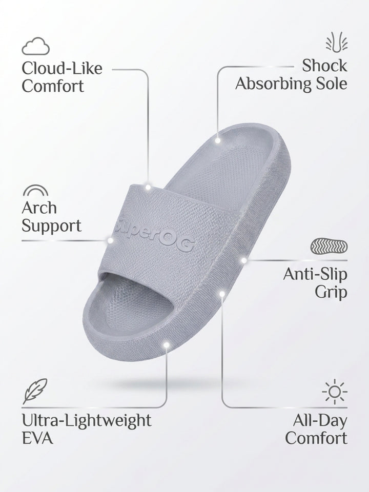 Superog Men's- CloudStep Sliders-Cool Grey