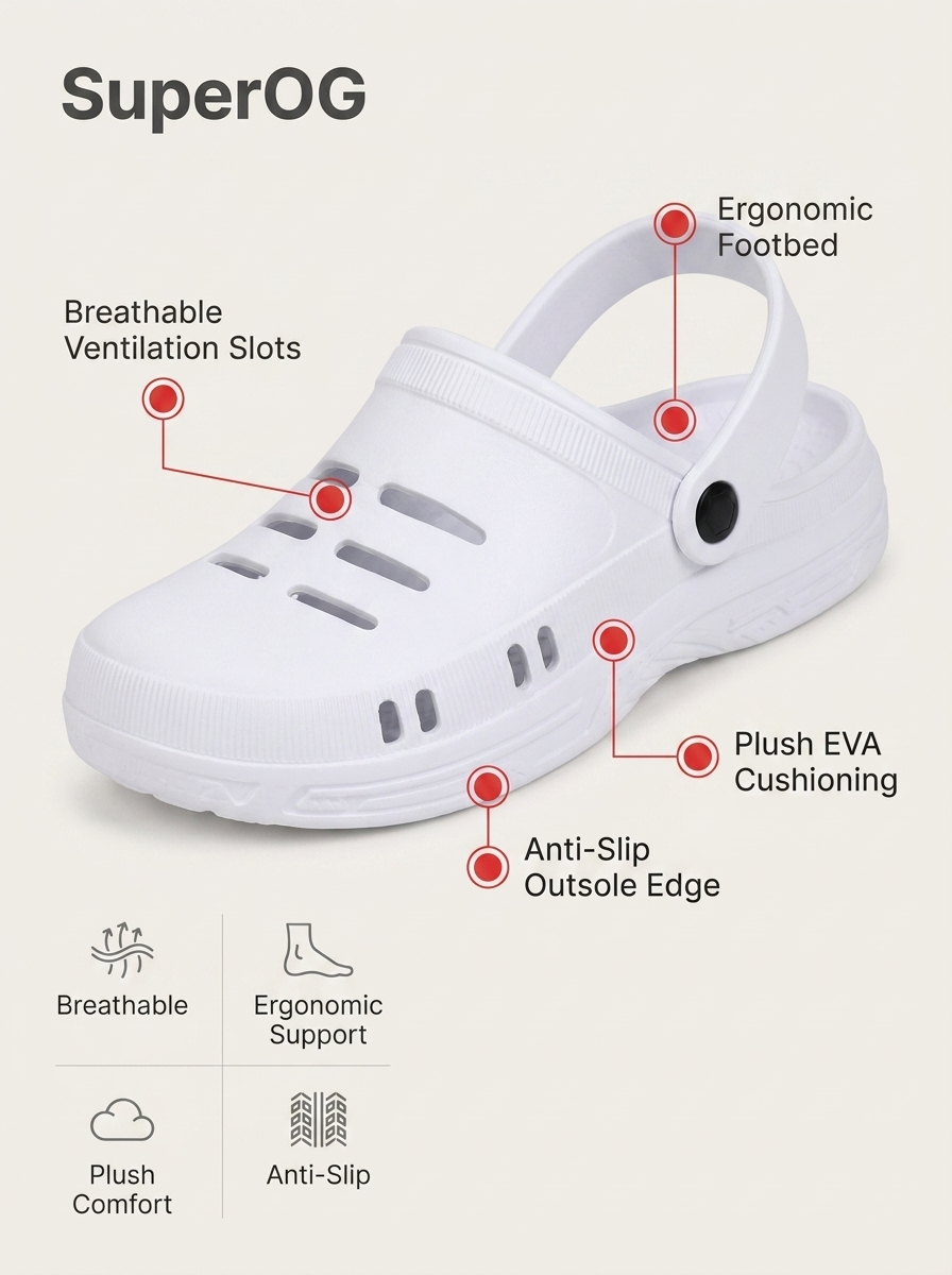 Superog Nova- Men's Clogs-White